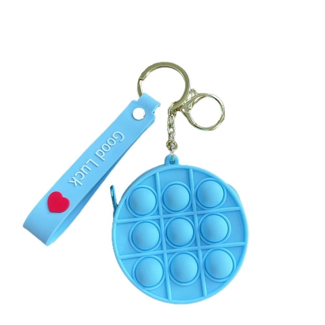 Push Bubble Round Coin Purse Silicona Descompresión Juguete Llavero De Dibujos Animados Bolsa De Almacenamiento Para Adultos Y Niños seitruly AP007468-03