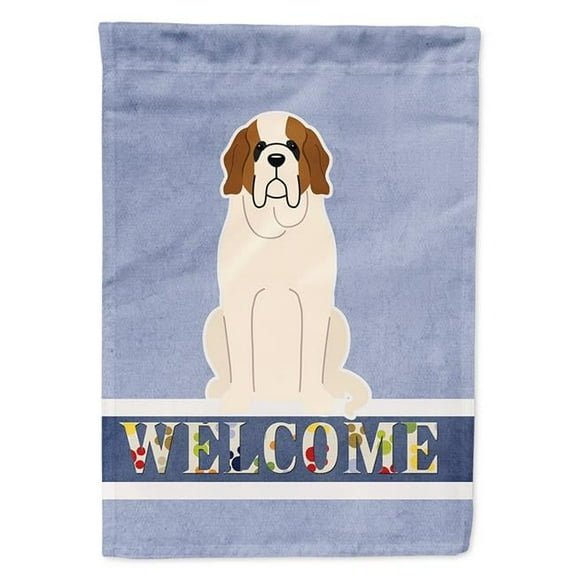 Caroline's Treasures BB5616CHF Saint Bernard Welcome Flag Canvas House Size , Large, multicolor