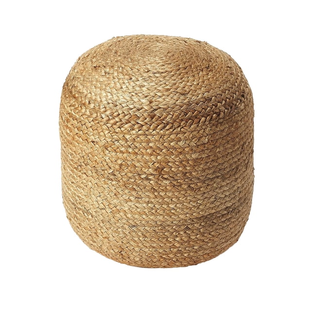 Puf Offex Home Decorative, moderno y redondo, de fibra natural de yute