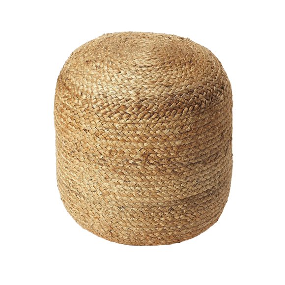 Puf Offex Home Decorative, moderno y redondo, de fibra natural de yute