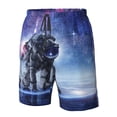 thumbnail image 6 of Uemuo Astronauts Start Running Pattern Men's Swim Trunks Hawaiian Beach Bathing Suit Swimsuits Beach Quick-Dry Shorts with Pockets-Large, 6 of 9