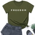 thumbnail image 4 of Freedom Printed Casual T-Shirt for Man Women, Army Green, XL, 4 of 5