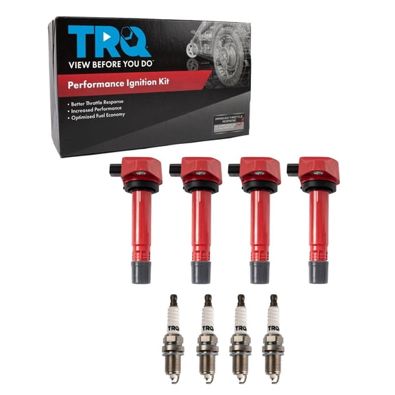 TRQ Ignition Coil and Spark Plug Kit 8 Piece Iridium Spark Plugs Fits 2006-2011 Honda Civic