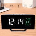 thumbnail image 2 of Led Mirror Digital-Alarm Clock Adjustable Brightness for Bedroom Office Desktop B-Green, 2 of 6