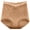 Beige, variant on Womens High Waist Briefs, Seamless Underwear Cotton Breathable Tummy Control Comfort Shaping Panties Red 2XL