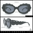 thumbnail image 3 of Womens Fluffy Cloud Shape Oval Plastic Sunglasses Purple - Black, 3 of 8
