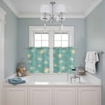 thumbnail image 3 of 2 Panels Kitchen Tier Curtains 39 Inch Length, Turquoise Beige Dandelion Grommets Window Treatment Curtain, Farmhouse Botanical Blossom Thermal Curtains Drapes for Living Room/Bathroom, 3 of 9