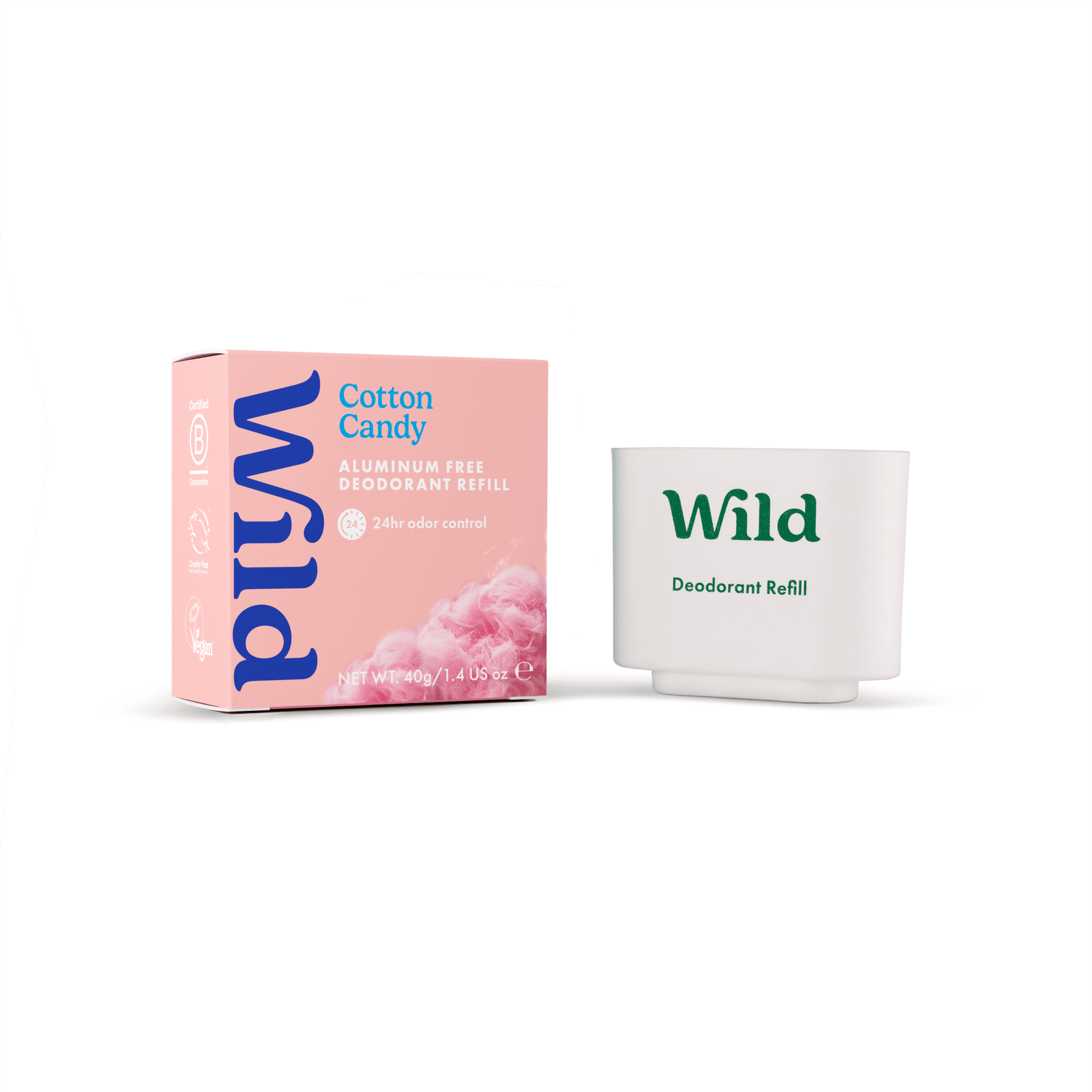 Wild Stick Deodorant Refill, Cotton Candy. Aluminum Free, for Women and Men, 1.4oz