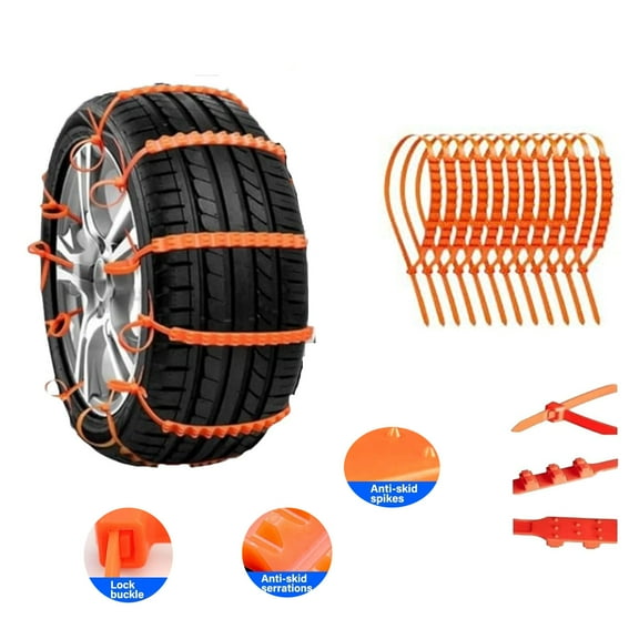 Reusable Anti Snow Chains Of Car,Snow Chains For Car Tires,Car Snow Chains Non-Slip Cable Tie,For Tires For Auto Pickup Trucks Suv On Ice Sand Mud Rain Road Adjustable Plastic Anti-Skid Ties