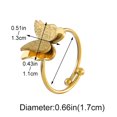 thumbnail image 3 of Dsscvnef Popular Butterfly Ring Frosted Double Opening Adjustable Index Finger Titanium Jewelry, 3 of 9