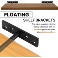 thumbnail image 2 of Wall Shelf Support Invisible Floating Mount Metal Bracket, Floating Shelf Concealed Wooden Floating Bracket with Fixing, Matte Black, 4 Pcs, 2 of 4