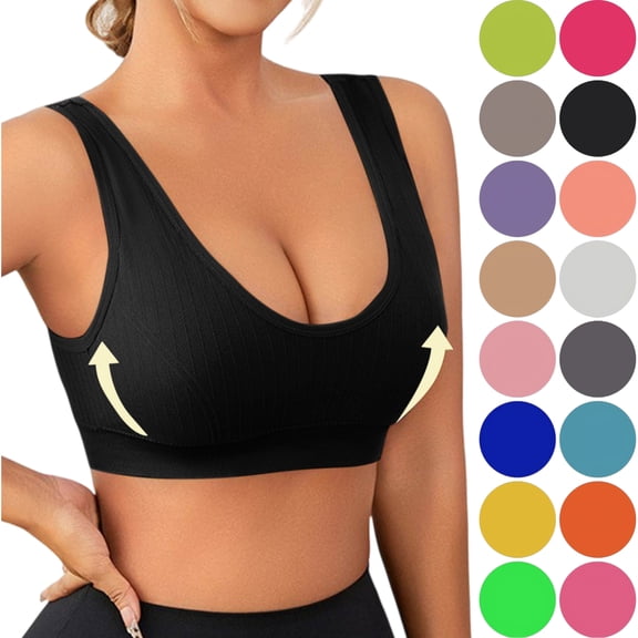 Womens Bras Sports Seamless Wireless Soft Support Bra Wirefree Yoga Bra for Women