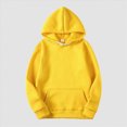 thumbnail image 2 of Womens Solid Hoodies Fall Fashion Casual Long Sleeve Hooded Sweatshirts Loose Comfy Trendy Pullover Tops with Pockets, 2 of 6