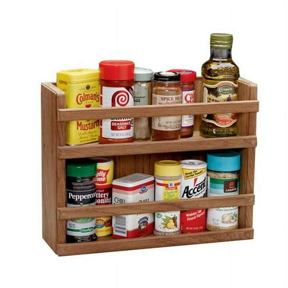 Teak Two-Tier Spice Rack