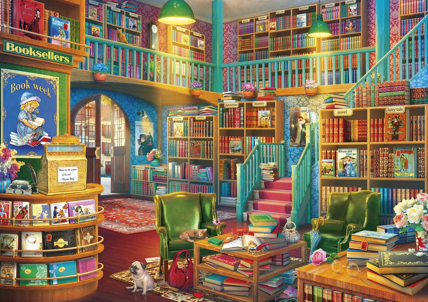 Buffalo Games Americana Collection Corner Bookstore 500 Piece Jigsaw Puzzle