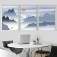 thumbnail image 2 of IDEA4WALL Framed Canvas Print Wall Art Set Pastel Watercolor Blue Mountain Range Nature Wilderness Modern Art Decorative Landscape Rustic for Living Room, Bedroom, Office - 16"x24"x3 White, 2 of 5