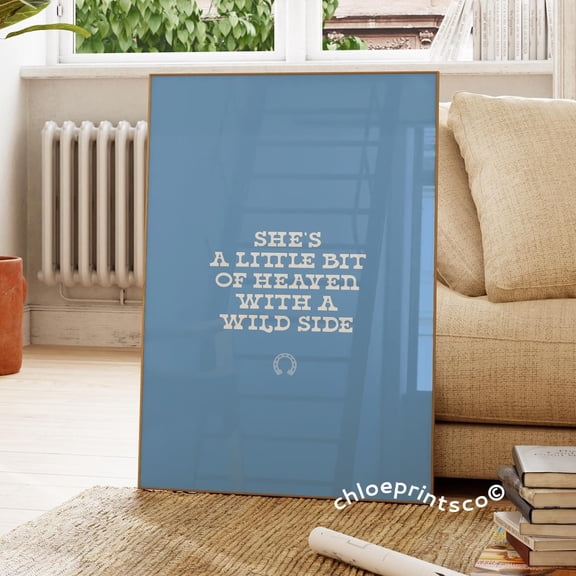 Cowgirl Quote Typography Poster, Coastal Aesthetic Print, Trendy Western Bedroom, Blue Nursery Decor, College Apartment Wall Art Wall Art, Modern Wall Decor, 8x12 UNFRAMED