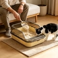 thumbnail image 3 of Njoeus Kitten or Small Litter Box,Semi Enclosed Pet Box with Shovel,for Kittens Poop Basin Brings Spray-Proof Design,and Easy Cleanup for Indoor Cat Supplies, 3 of 6