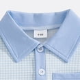 thumbnail image 5 of Splozh Toddler Boys Summer Outfits Baby Boy Summer Clothes Button up Short Sleeve Top Shorts Set Toddler Soft Outfit Blue,12-18 Months, 5 of 8
