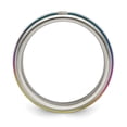 thumbnail image 2 of Auriga Titanium Rainbow Anodized Triple Groove White Sapphire 6mm Band Size 10.5, 2 of 5