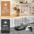 thumbnail image 7 of Flycity Dog Crate Furniture, Chew Resistant Large Dog Crate for Medium Large Dogs, Heavy Duty Dog Kennel Indoor with Double Doors, Wooden End Table for Bedroom Living Room, White, 7 of 7