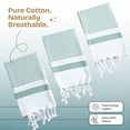 thumbnail image 7 of HEIRLOOM COMFORT Turquiose Green Turkish Kitchen Towels 16"x26", 12 Pack, 100% Cotton, Ultra Absorbent, Soft, Fast Dry, Machine Washable, Dish Towel with Tassels for Drying Dishes, Cleaning, Wiping, 7 of 7