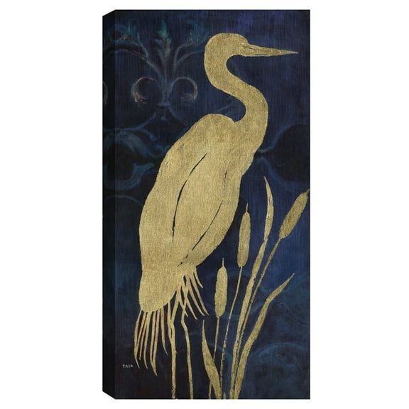 Egret on Indigo I by Janet Tava Canvas Art Print