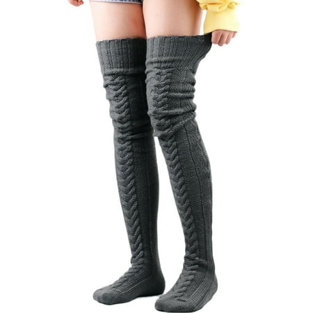 

Women s Cable Knitted Thigh High Boot Socks Extra Long Winter Stockings Over Knee Leg Warmers