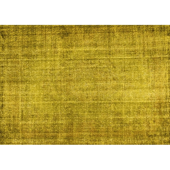 Ahgly Company Machine Washable Indoor Rectangle Abstract Yellow Contemporary Area Rugs, 8' x 10'