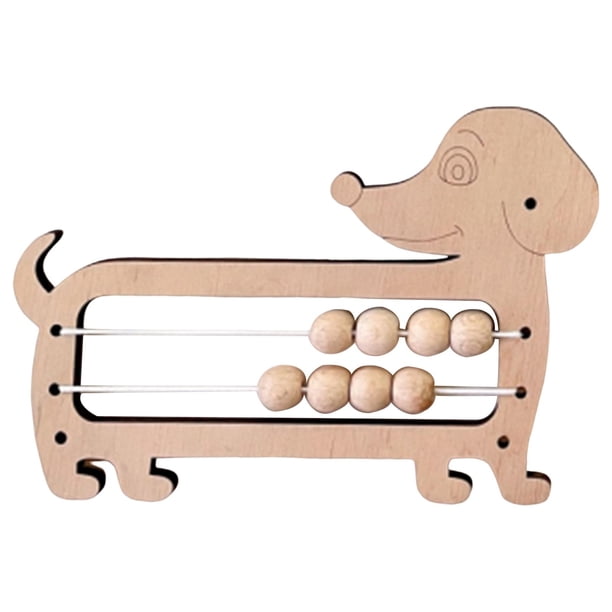 Tablero de actividades para niños, accesorios de bricolaje, juguete artesanal de madera para recuerdos de fiesta. perro de cuentas
