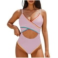 thumbnail image 1 of Bikini de Corte Alto de Mujer de Color Sólido con Cojín de Pecho, Correa sin Espalda Sexy sin Soporte de Acero, 1 of 6
