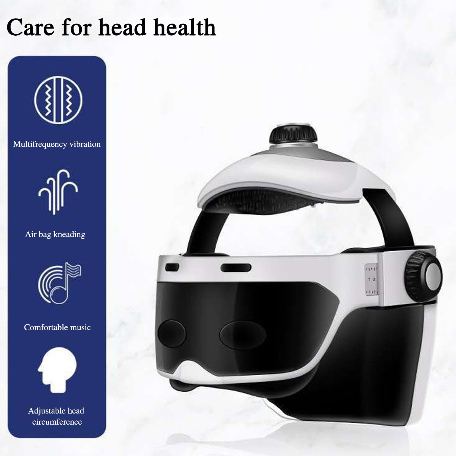 Uscallm under $5 Head Massager, Wireless Head Massager Helmet with Heat, Shiatsu Scalp Neck Massage, Relaxation Stress Relief Hat, Bluetooth Music Vibration Massager, Home Office Relaxation Device