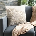 thumbnail image 2 of SAFAVIEH Pendi 20" x 20" Beaded Crab Plush Pillow, Beige/White, 2 of 4