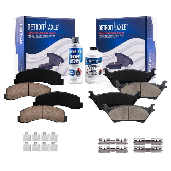 Detroit Axle - Brake Pads for 2012-2020 Ford F-150, 2013 2014 2015 2016 2017 2018 2019 Ceramic Brakes Pads Front & Rear Replacement