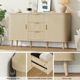 thumbnail image 5 of Aufeile Sideboard Buffet Cabinet, 55" Storage Cabinet with 3 Drawers and Adjustable Shelves, Modern Accent Cabinet for Kitchen, Dining Living Room, Entryway, Hallway, Natural Oak, 5 of 9