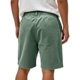 thumbnail image 4 of Havenx Mens Corduroy Shorts Elastic Waist Button Shorts with Pockets Leather Label Stretch Short Pants Summer Beach Breathable Lightweight Clothes,Light Green L, 4 of 5