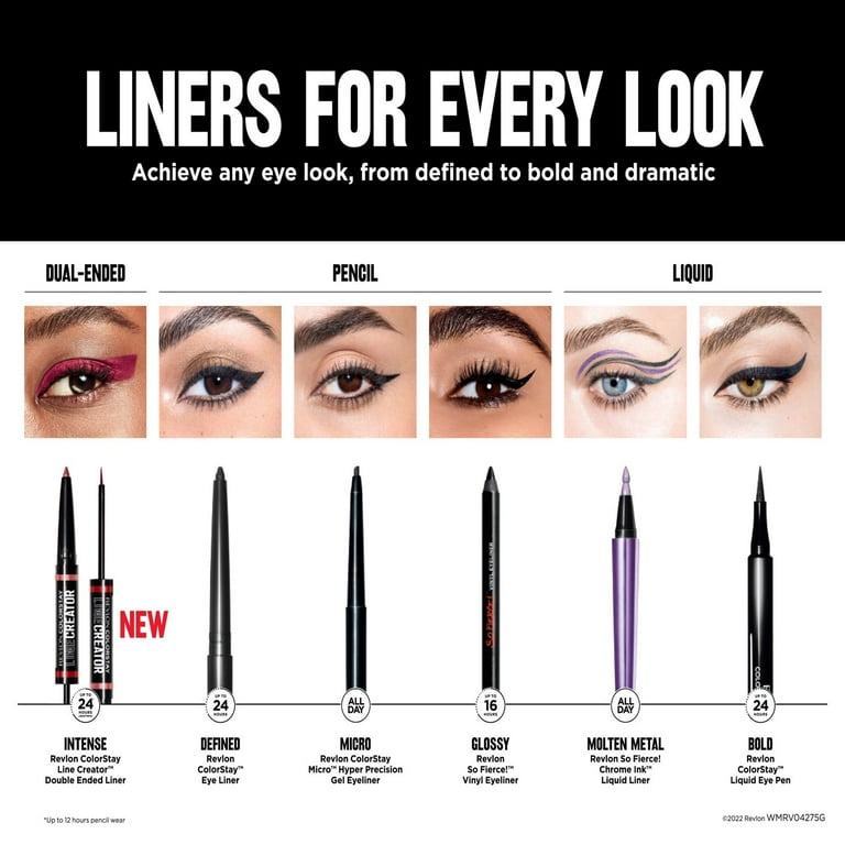 Revlon ColorStay Waterproof Eyeliner Pencil 24HR Wear Built in