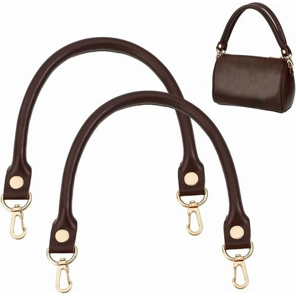Short Purse Straps Leather Bag Strap Bag Handles Replacement Puse Handles for Women DIY Handbag Underarm Bags