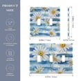thumbnail image 3 of Dailycode Light Switch Plate Covers 2 Gang Wall Plate Plastics Outlet Covers for Kitchen Home Office Decor Daisy Flower on Blue White Stripes, 3 of 8