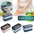 thumbnail image 1 of Iumwxz Lunch Box Lunch Bag Plastic Lunch Box Office Car Can Microwave Oven Heating Compartment Double Layer Lunch Box Bento Box Green Plastic Hometrends, 1 of 2