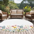 thumbnail image 5 of Spring Flower Round Area&nbsp;Rug 7ft Blue Pink Yellow Floral Leaves Natural Non-Slip&nbsp;Washable Circle Rugs Soft Felt Indoor Floor Mat for Bedroom Kitchen Living Room Bathroom, 5 of 9