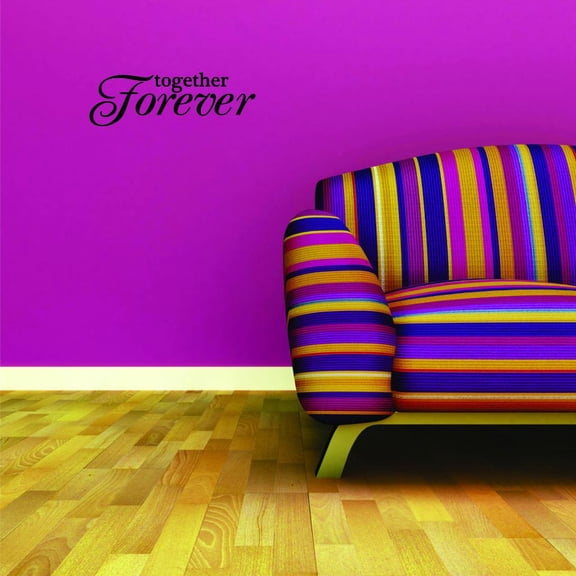 Together Forever Wedding Bride Groom Marriage Vows Forever Ring Engagement Flower Girl Roses Holiday Gift Decorating Girl Boy Bedroom Wall Decal Sticker - Size: 10 Inch x 22 Inch