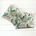 thumbnail image 4 of Ambesonne Cheetah Throw Pillow Cover Pack of 2, Modern Jungle Leaf Scene, 2 Pcs-26"x26", Jade Green Mustard and White, 4 of 5