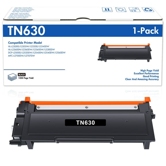 TN630 Toner Cartridge Compatible for Brother TN-630 TN630 TN660 TN-660 Work for DCP-L2540DW MFC-L2700DW MFC-L2740DW HL-L2380DW HL-L2300D Printer (Black, 1-Pack)