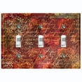 thumbnail image 1 of Metal Light Switch Plate Outlet Cover (Red Wallpaper Letter Damask LET002), 1 of 1