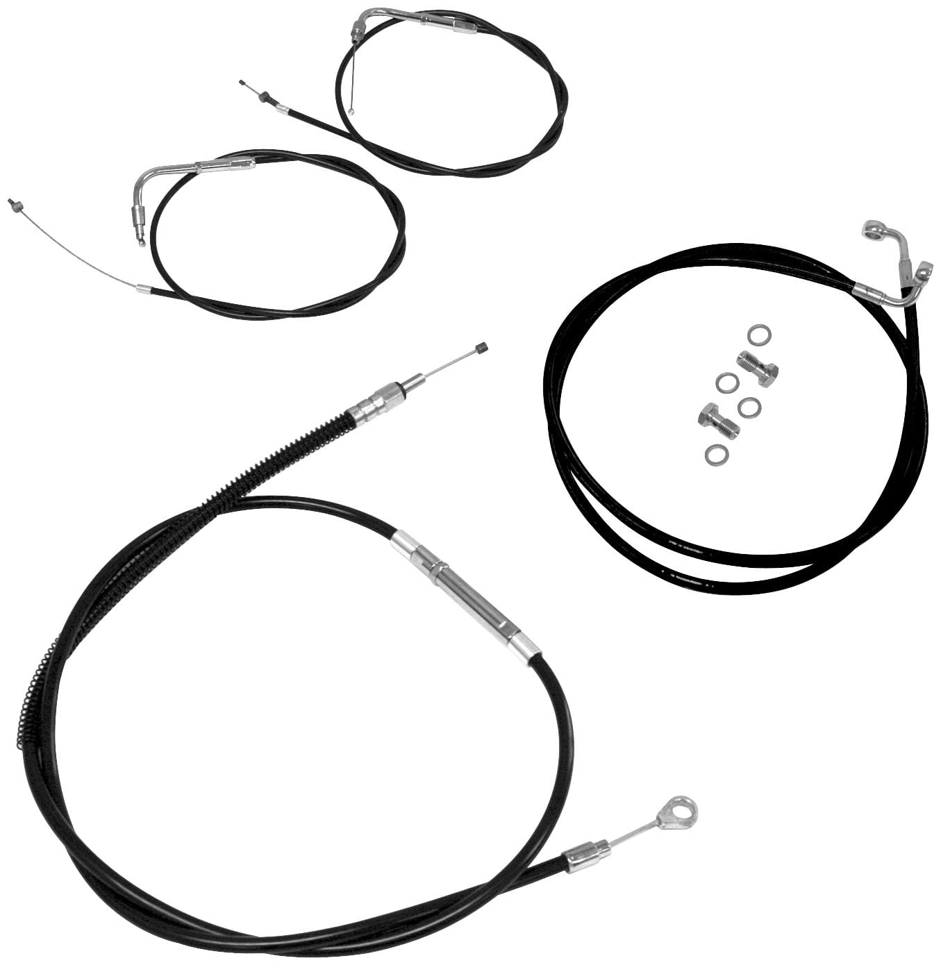 LA Choppers LA-8300KT-08 Cable/Brake Line Kit - compatible with Mini Ape  Hangers - Stainless Steel