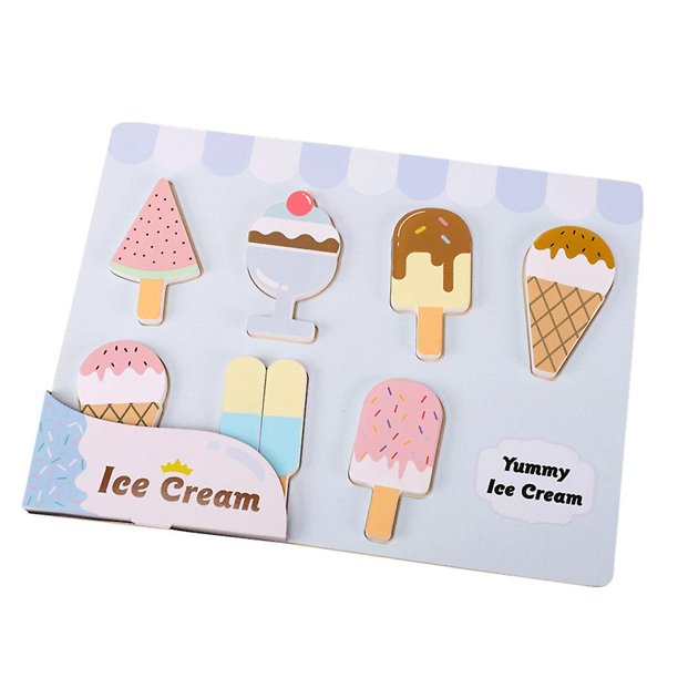 American ice cream Juego de comida para juego de imitación para niños pequeños, juego de cocina de madera, accesorios de cocina de juguete