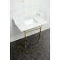 thumbnail image 2 of Kingston Brass LMS3622M8SQ7 Habsburg 36" Carrara Marble Console Sink with Brass Legs (8-Inch, 3-Hole), Carrara Marble White/Brushed Brass, 2 of 8
