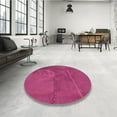thumbnail image 4 of Ahgly Company Tapis d'Intérieur Ronds Transitionnels Lavables à la Machine, Rose Néon, 6 Pieds Rond, 4 of 7