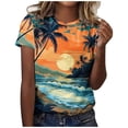 thumbnail image 1 of Birdeem Hauts de Mode pour Femmes Imprimé Manches Courtes Blouse Col Rond T-Shirt Hauts, 1 of 12